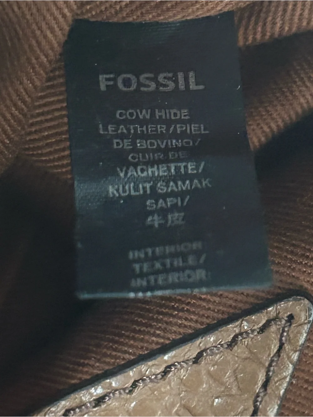 Fossil Two-Tone Brown and Black Messenger Crossbody Bag Approx. 13 x 9 x 2